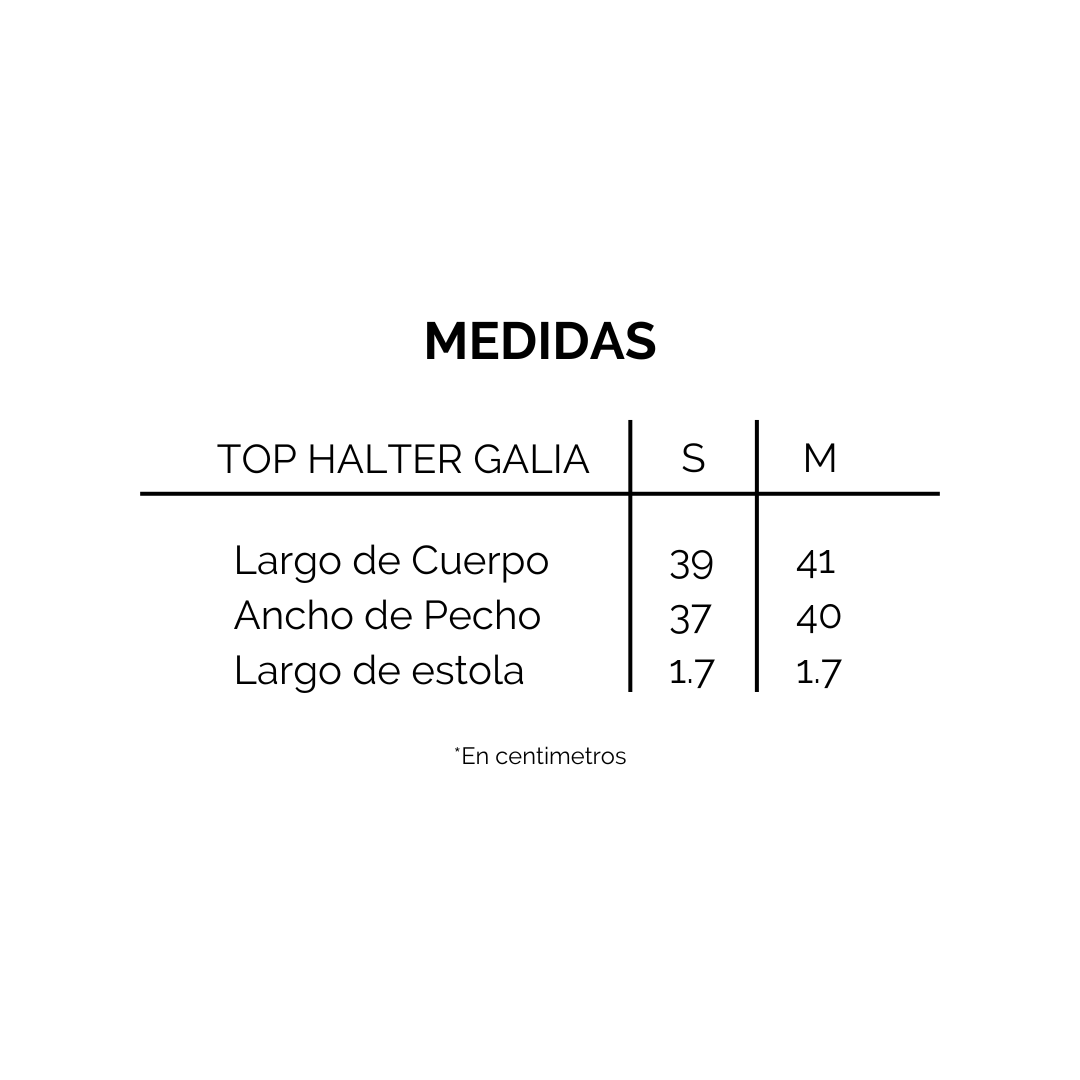 Top halter Galia - Celeste acero