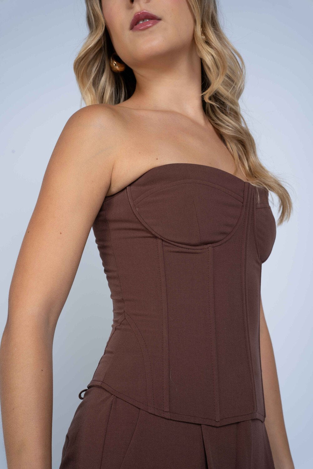 Corset y bolero Afra - Chocolate