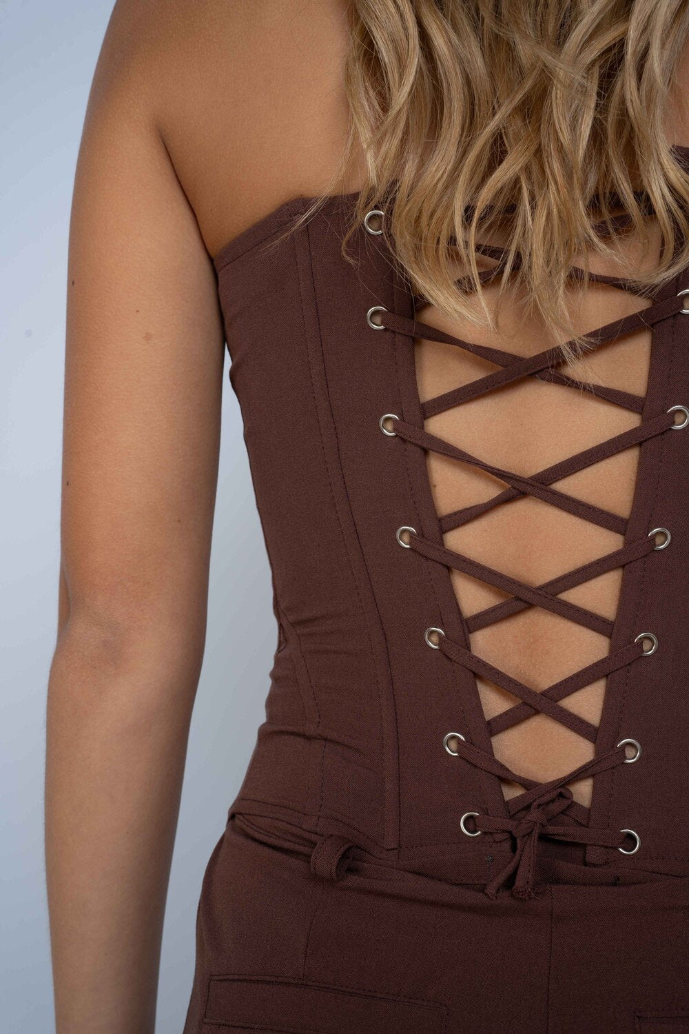 Corset y bolero Afra - Chocolate