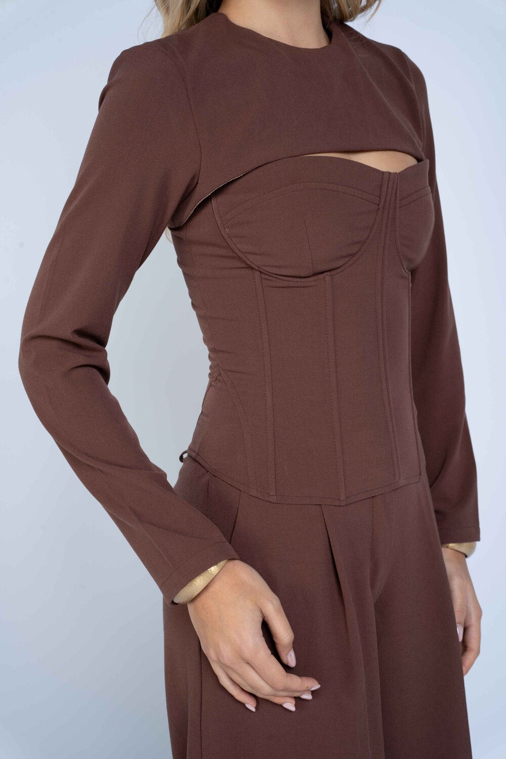 Corset y bolero Afra - Chocolate