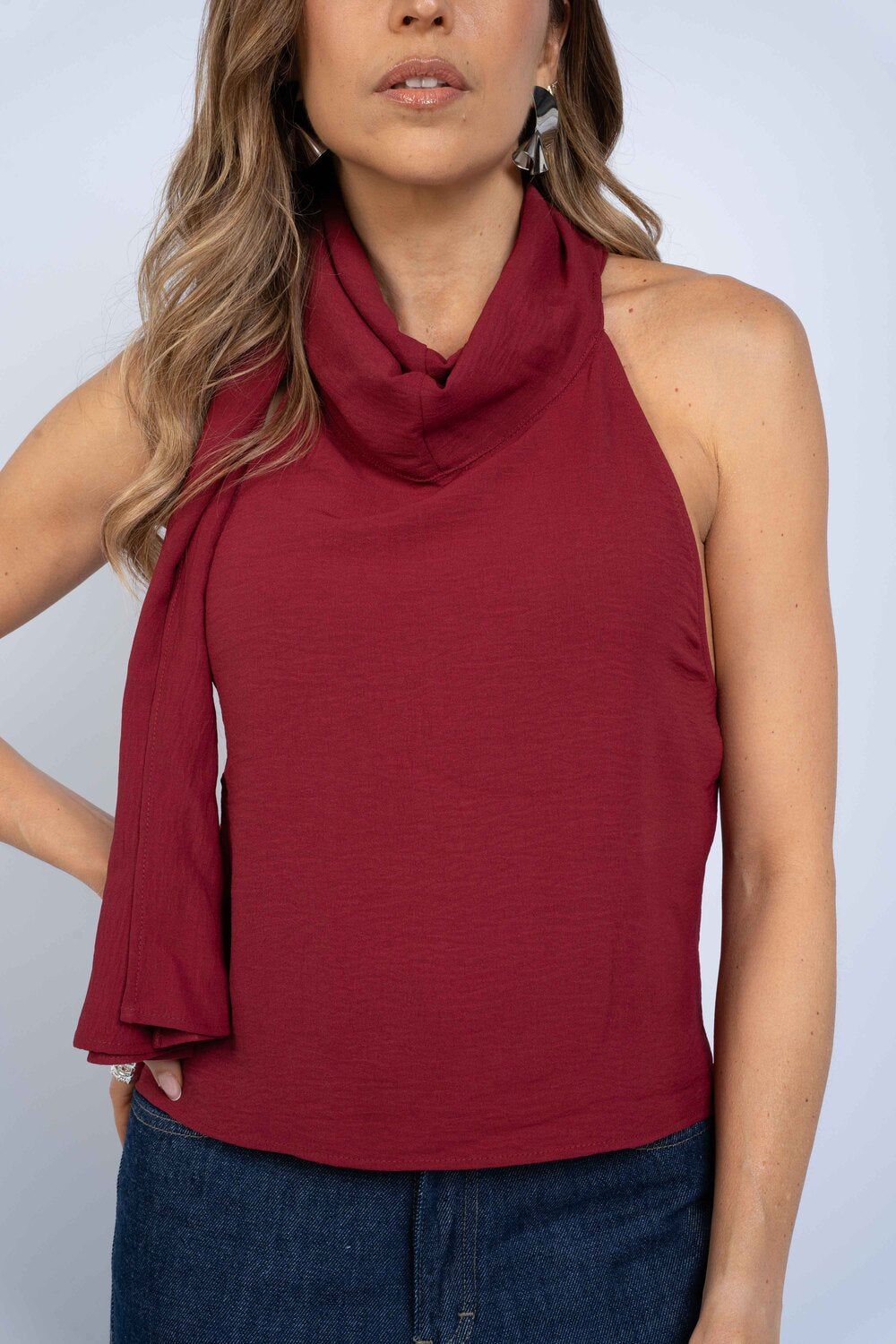 Top halter Galia - Burgundy