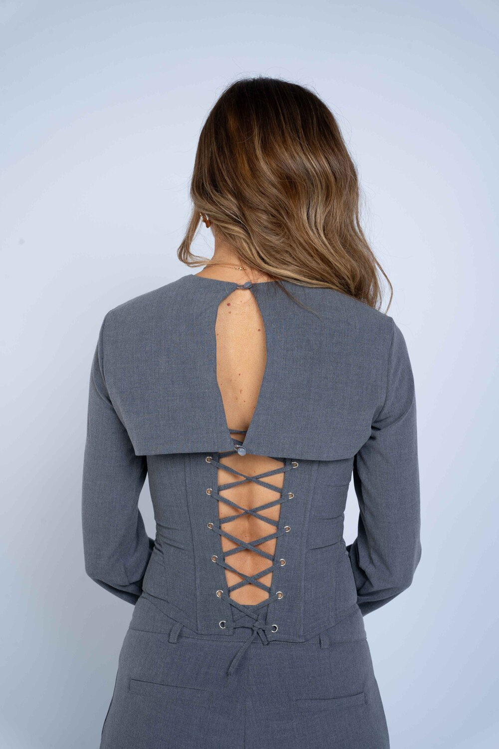 Corset y bolero Afra - Gris