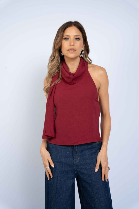 Top halter Galia - Burgundy